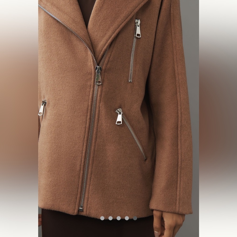 Anthropologie NWT Maeve Longline Moto Wool-Blend Jacket size L. - Picture 14 of 17